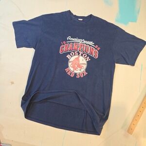 Vintage Red Sox M T-Shirt Navy Blue‎ 1986 Graphic Tee USA 19x24 vintageclothing